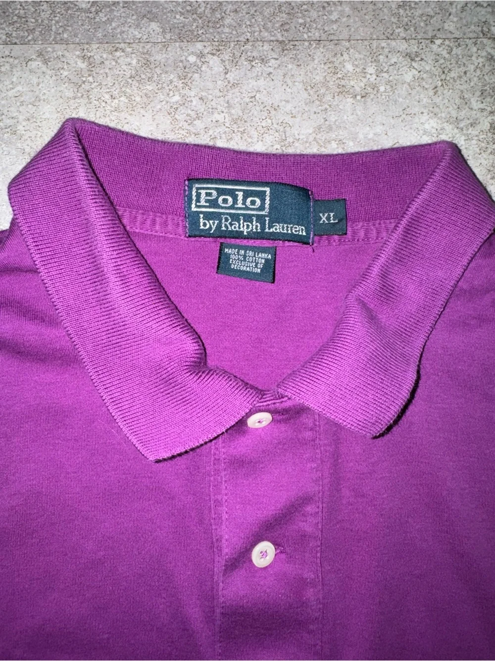 Polo Ralph Lauren Men’s XL Solid Purple Short Sleeve Cotton Polo Logo